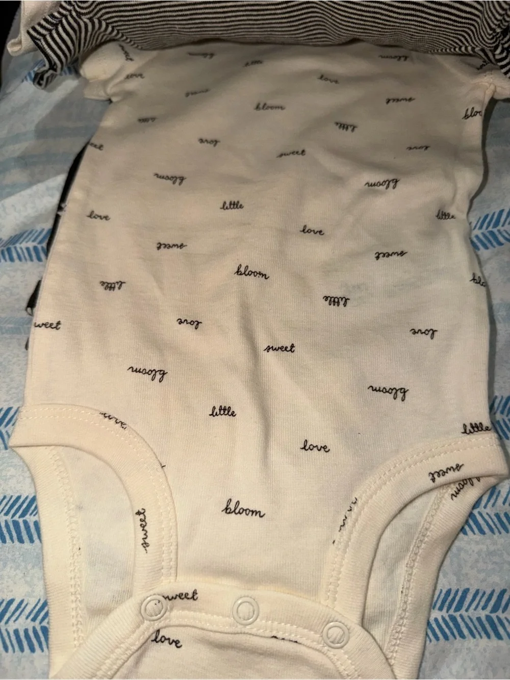 5 pack Carter's Cream One-Piece Bodysuit with Black Butterfly Print